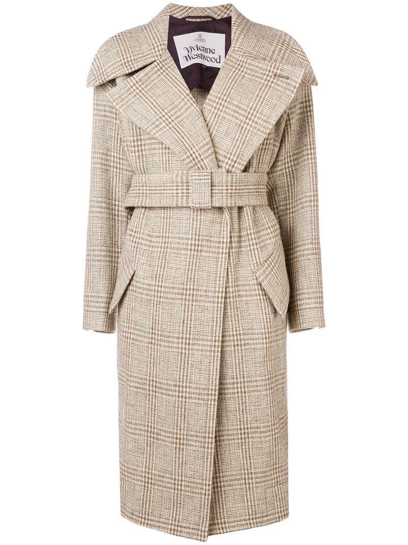 Vivienne Westwood Cotton Checkered Trench Coat in Pink Lyst