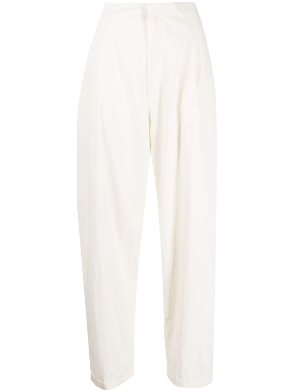 Sara Lanzi Round-leg Tapered Trousers in White | Lyst