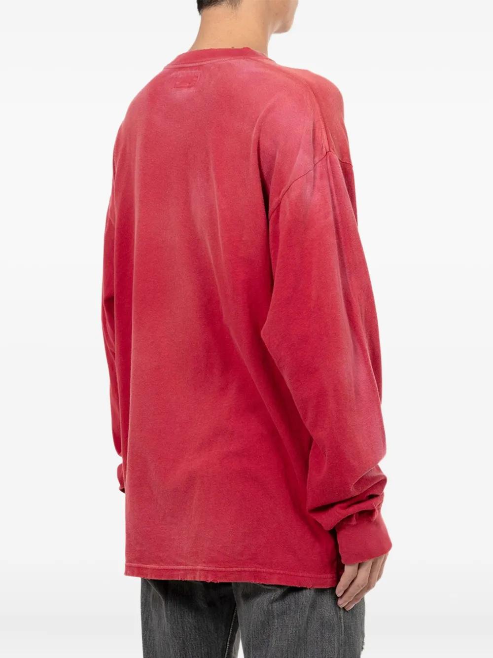 KAMIYA Freedom Distressed Long-Sleeve T-Shirt in Red for Men | Lyst