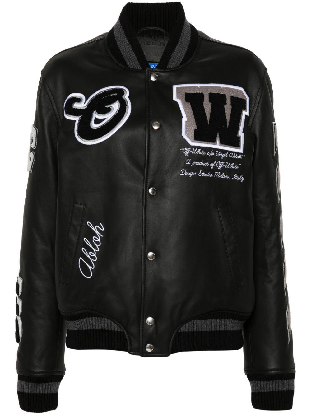 OFF-WHITE　バーシティジャケット OFF-WHITE オフホワイト グラフィック バーシティジャケット