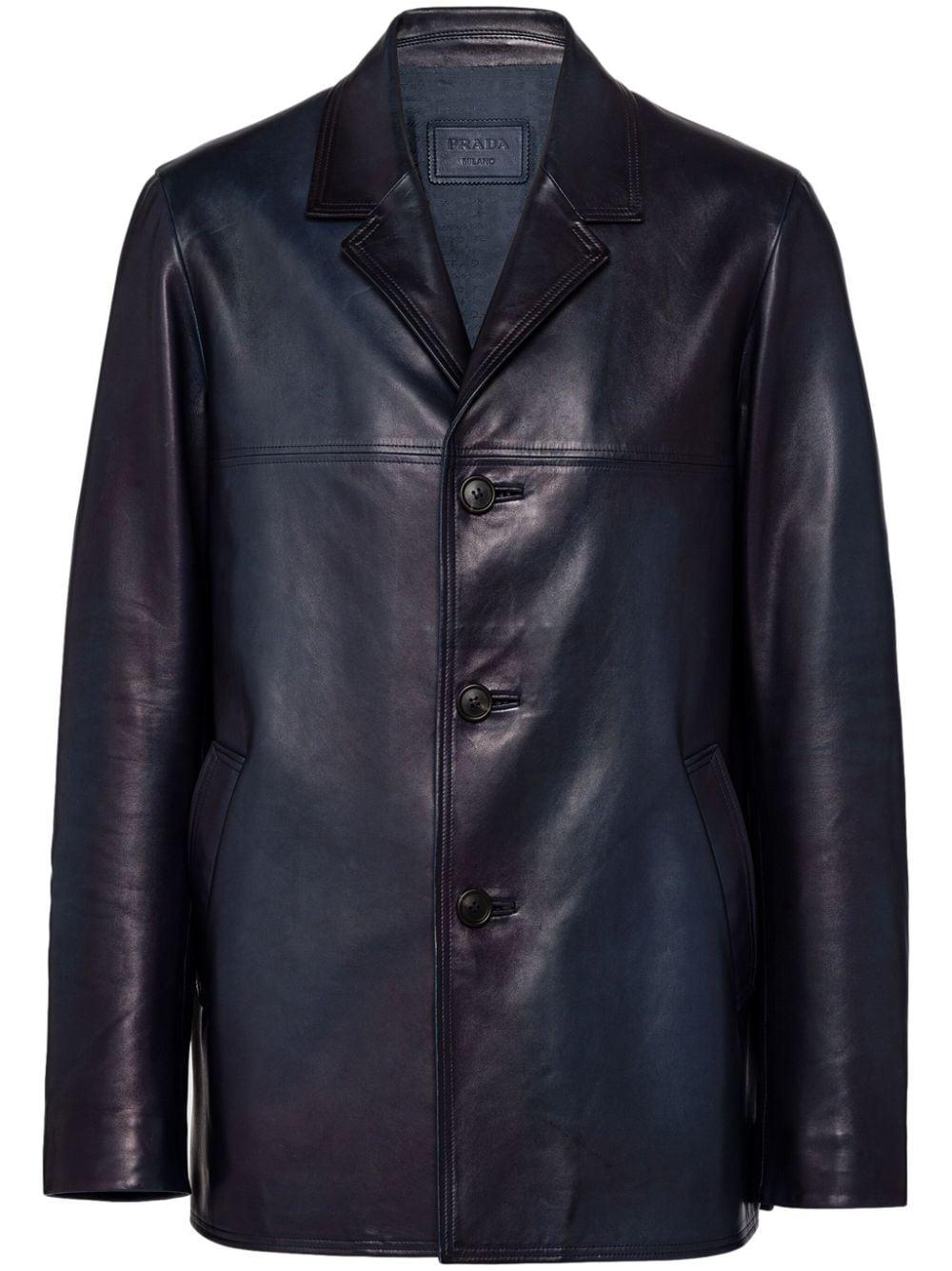 PRADA レザージャケット Prada レザージャケット | ブラック | FARFETCH JP