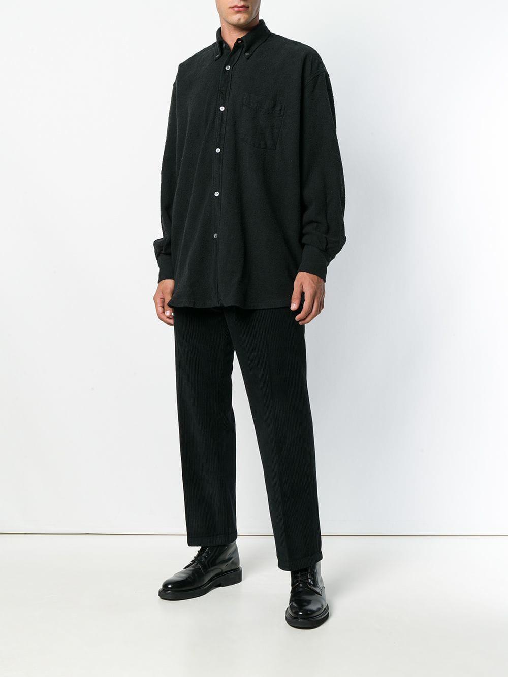 Our Legacy Silk Oversized Button Down Shirt in Black for Men Lyst