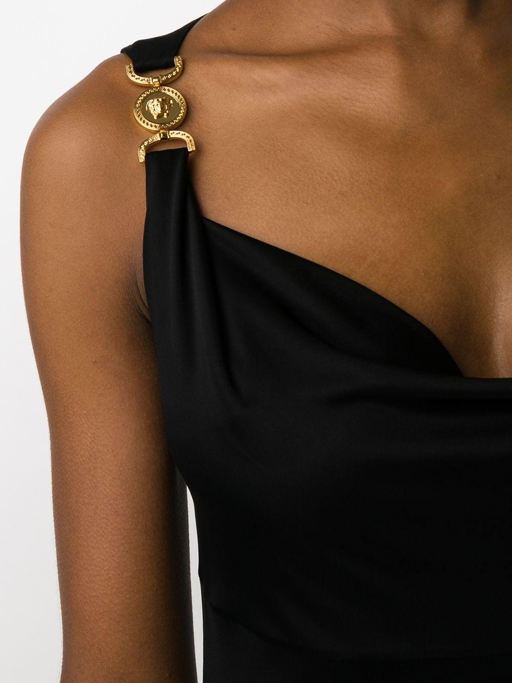 Versace Medusa Medallion Detail Short Dress in Black | Lyst