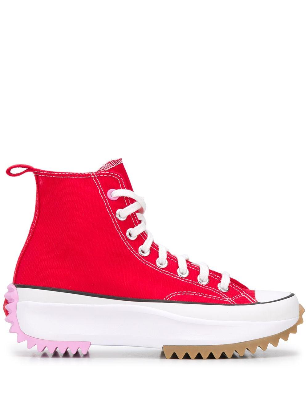 Converse Lace Run Star Hike High-top Trainers in Red for Men - Lyst