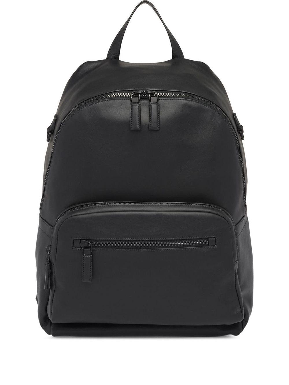 prada black leather backpack