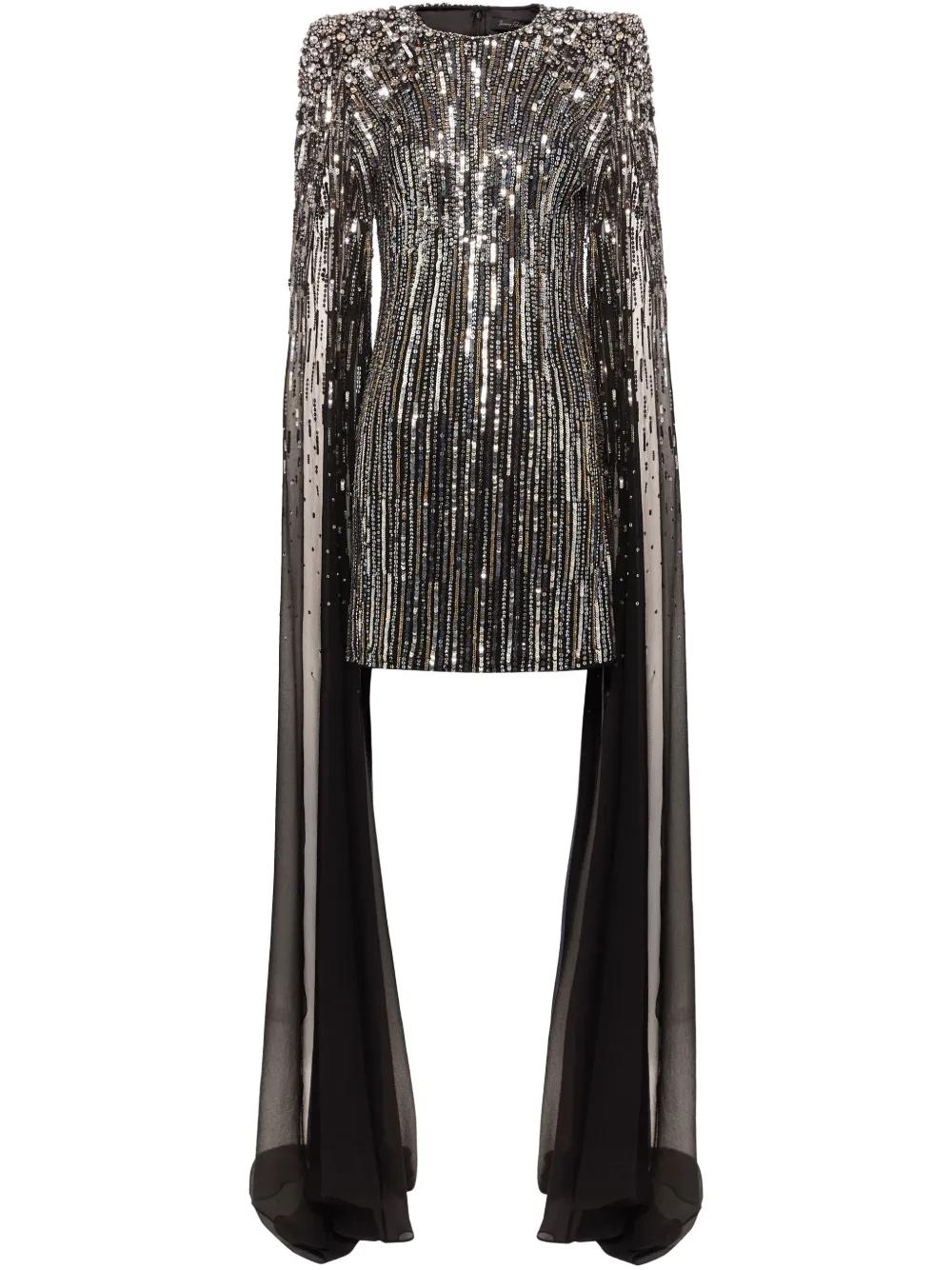 jenny packham black sequin dress Jenny Packham Euphoria Strapless Embellished Tulle Gown - Women - Black Dresses