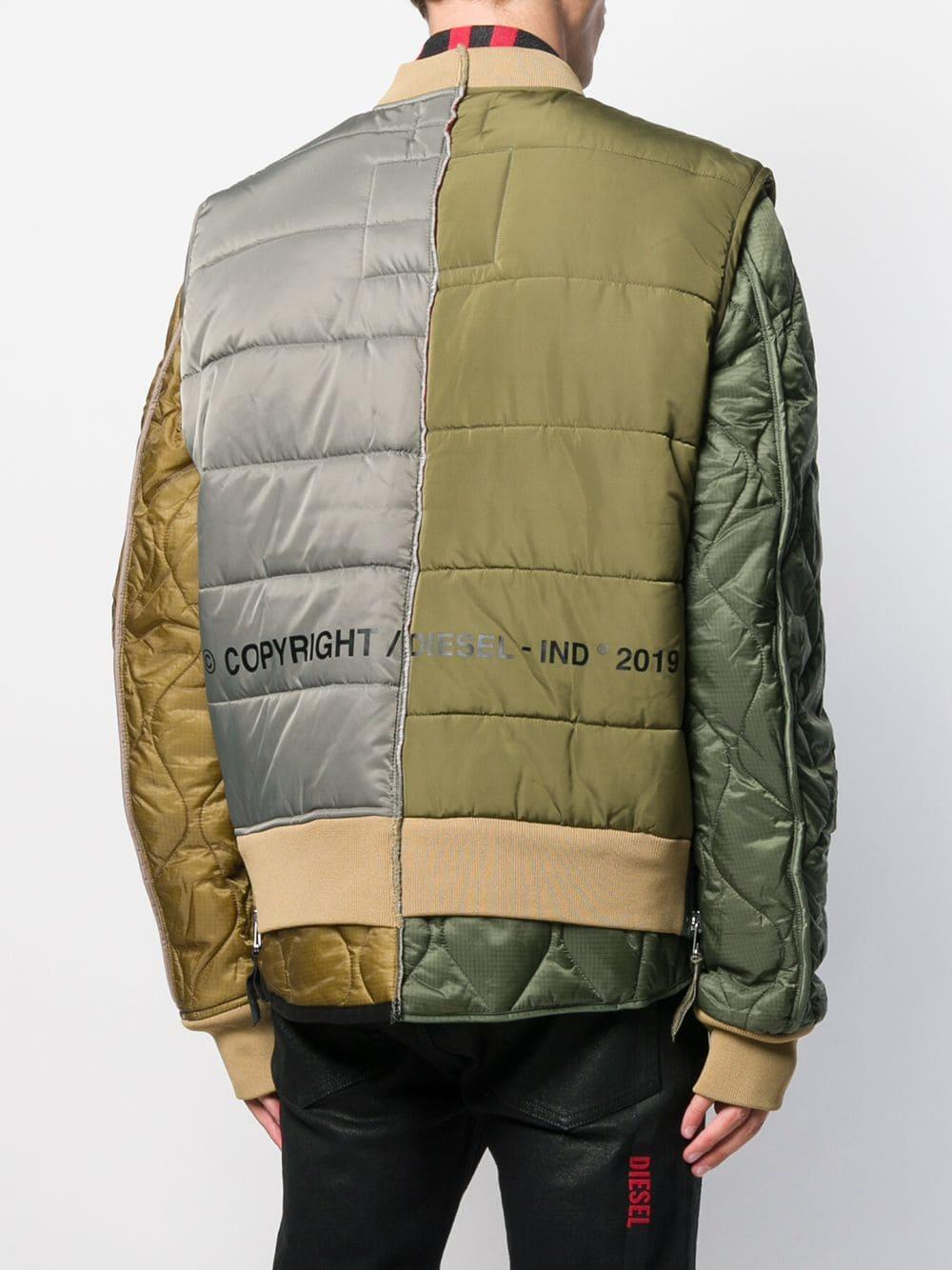 DIESEL W-koslov Panelled Padded Jacket 