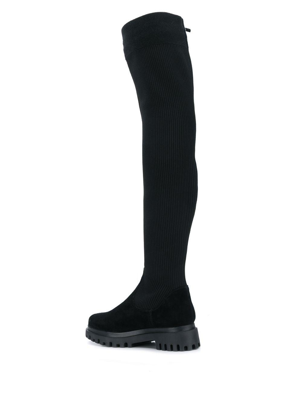 Tommy Hilfiger Denim Over The Knee Sock Boots in Black - Lyst