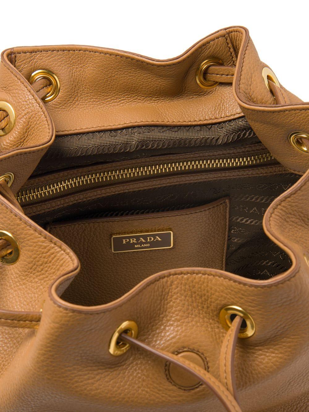 Prada Brown Pebble Leather Bag with Cargo Pockets