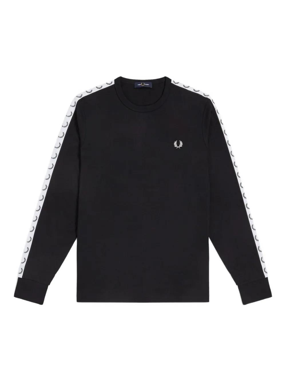◇FRED PERRY◇ Baseline Long Sleeve Twin Tip T-Shirt W68 AFP FRED PERRY Long sleeve shirt in black