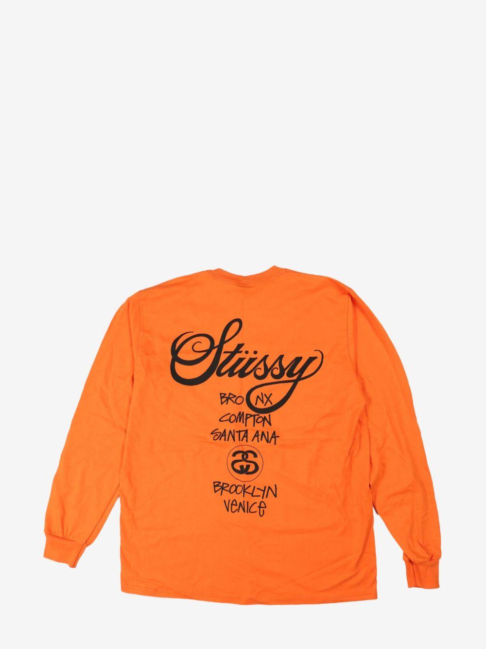Stussy World Tour Long-Sleeve T-Shirt in Orange for Men | Lyst