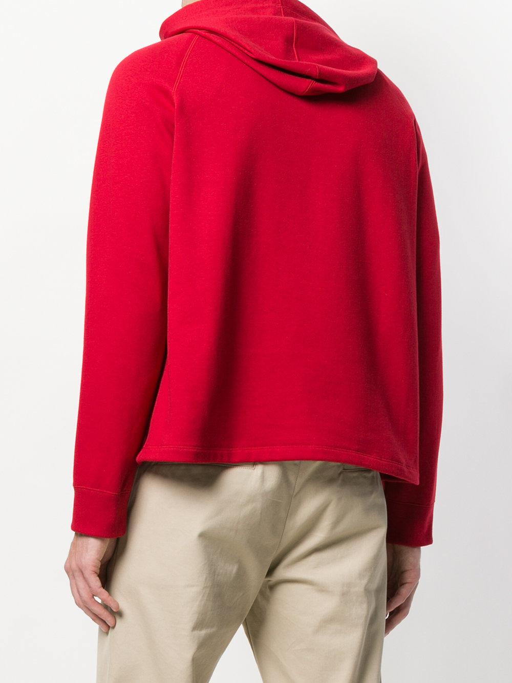 Valentino Cotton Cropped Hoodie in Red for Men Lyst