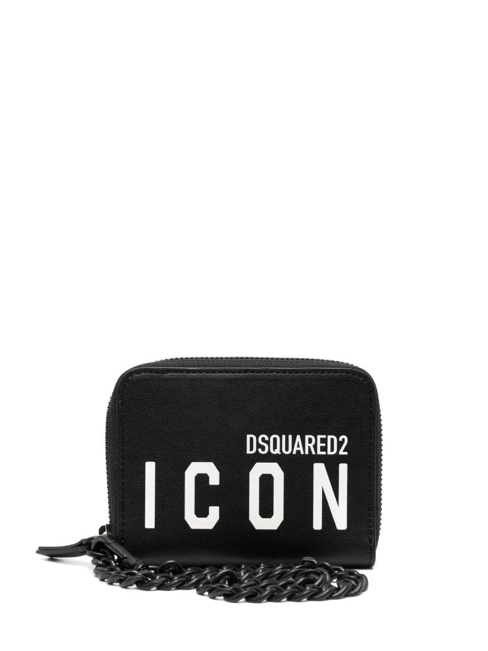 DSquared² Icon Logo-print Leather Wallet in Black for Men | Lyst