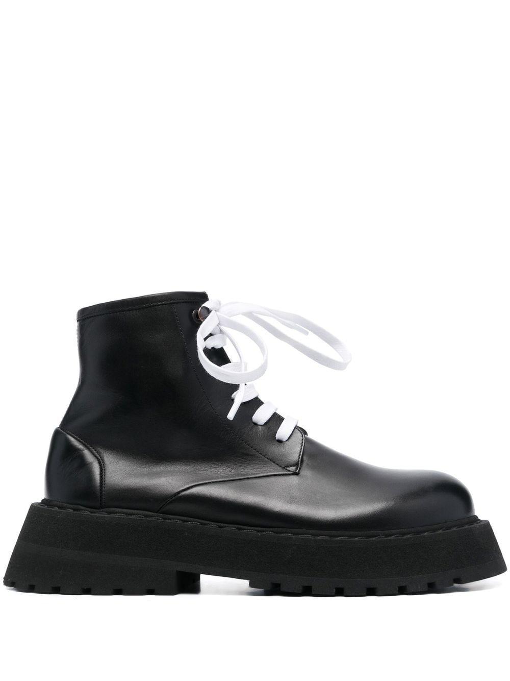 Marsèll Micarro Leather Platform Ankle Boots in Black | Lyst