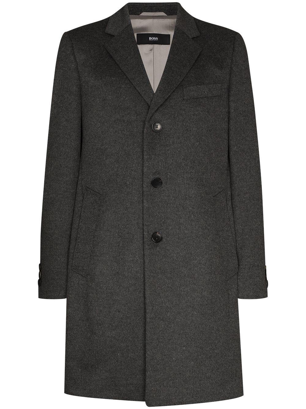 BOSS by Hugo Boss Cashmere Singlebreasted Tailored Overcoat in Grey