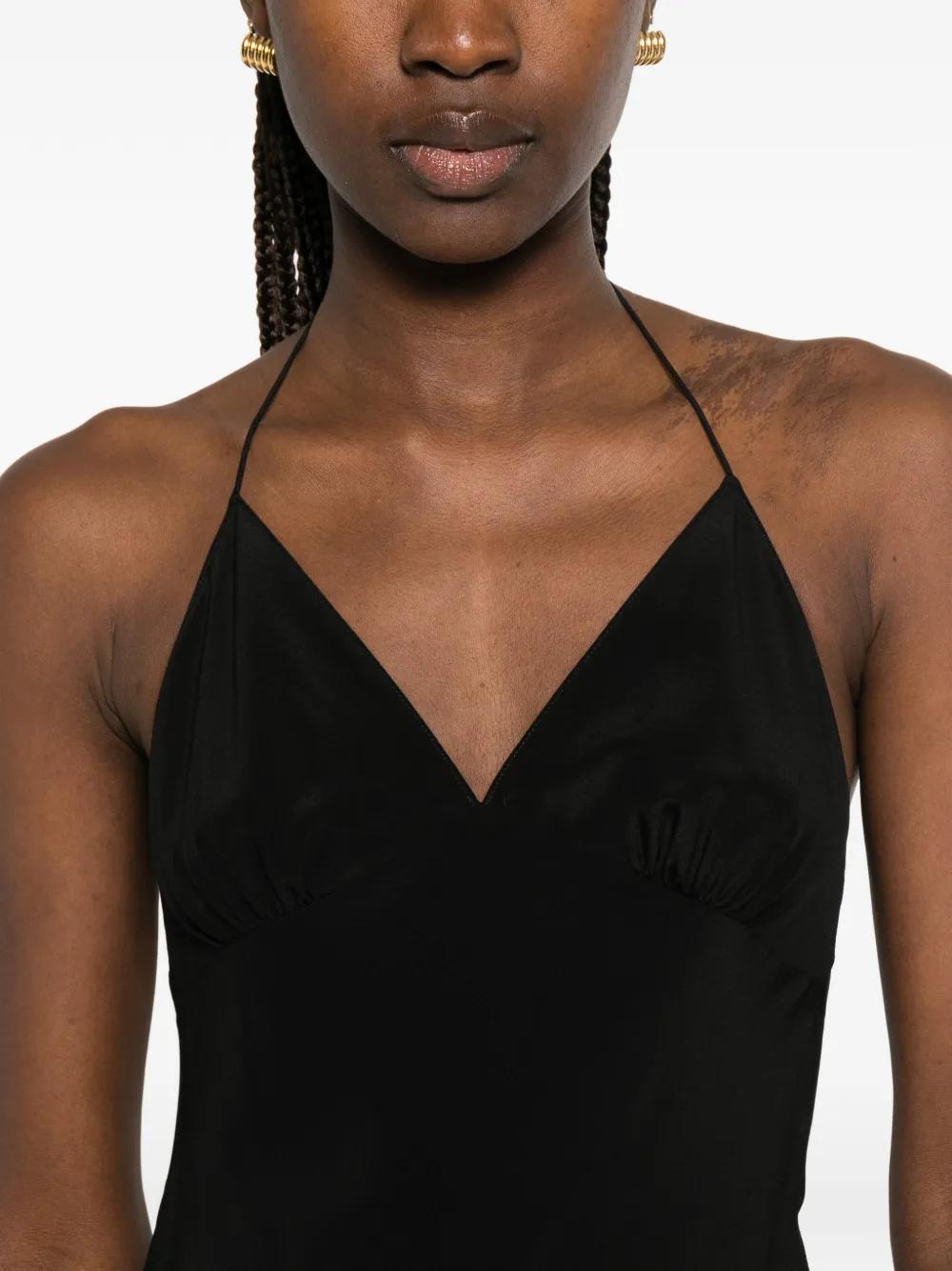 matteau halter dress Low-Back Halterneck Maxi in Black Keyhole dress