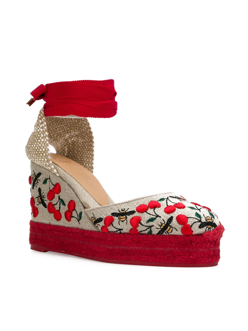 Castañer Carina Cherry And Bee Embroidered Espadrilles | Lyst