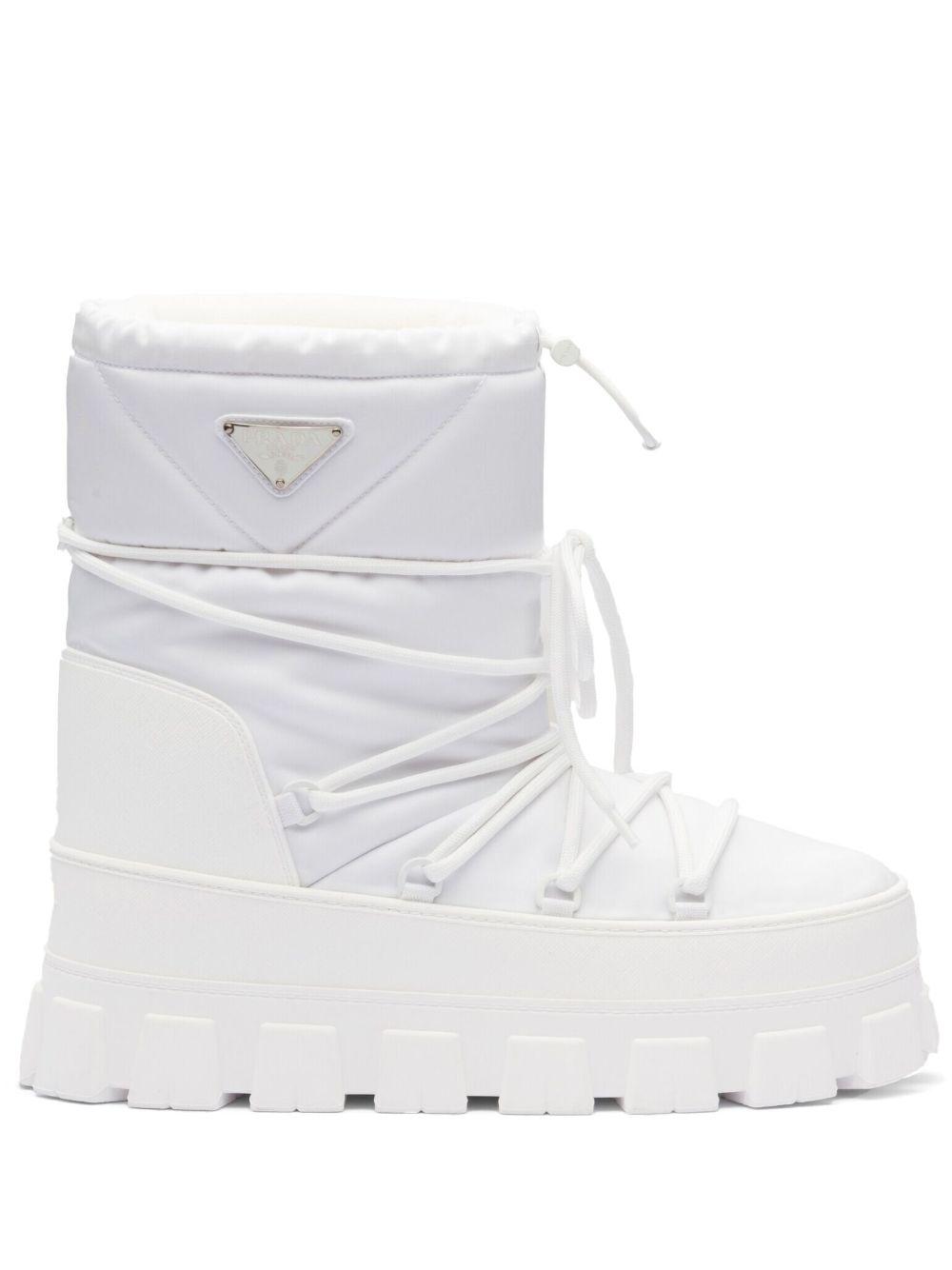 PRADA シアリングアプレスキーブーツ 白38サイズ ファー 正規品