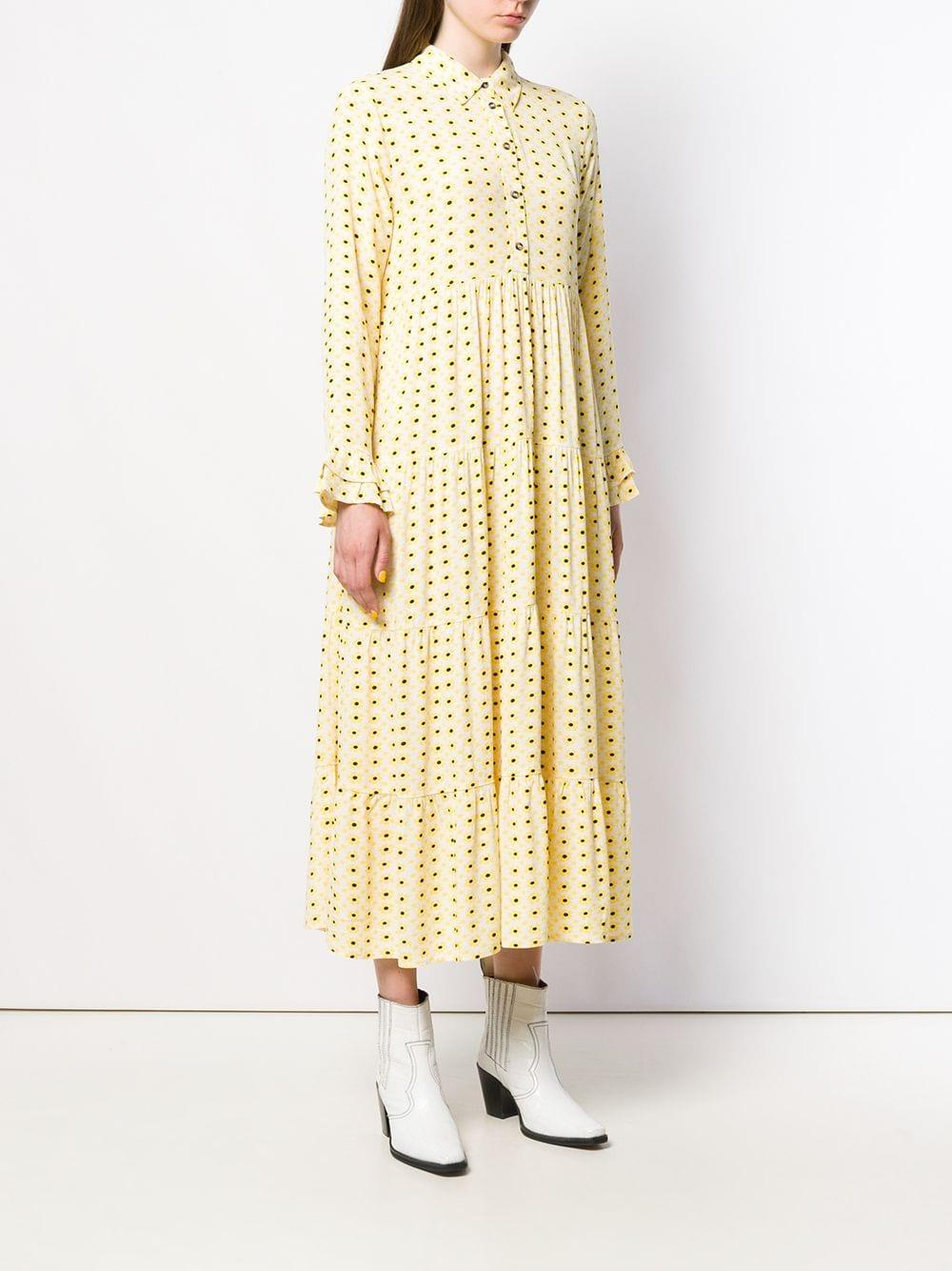 Ganni Floral Print Shirt Dress in Yellow Lyst Canada