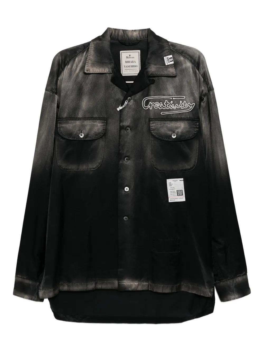 Maison Mihara Yasuhiro Faded Satin Shirt in Black for Men | Lyst