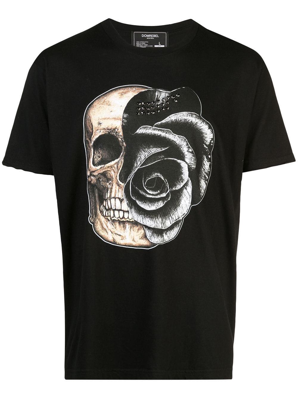 DOMREBEL Cotton Skull T-shirt With 25 Crystals in Black for Men - Lyst