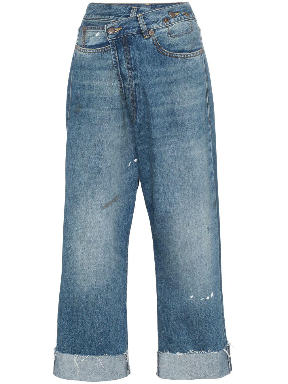 R13 Denim Crossover Asymmetric High-rise Straight-leg Jeans in Blue ...