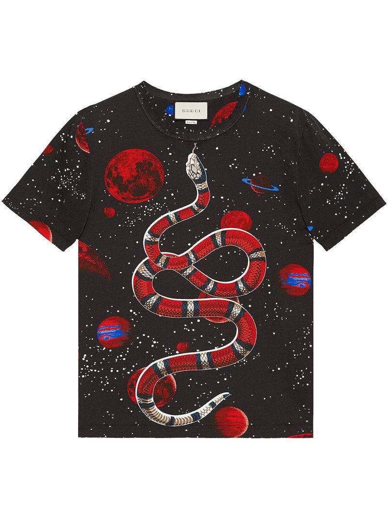 Gucci Space Snake-print Cotton T-shirt 