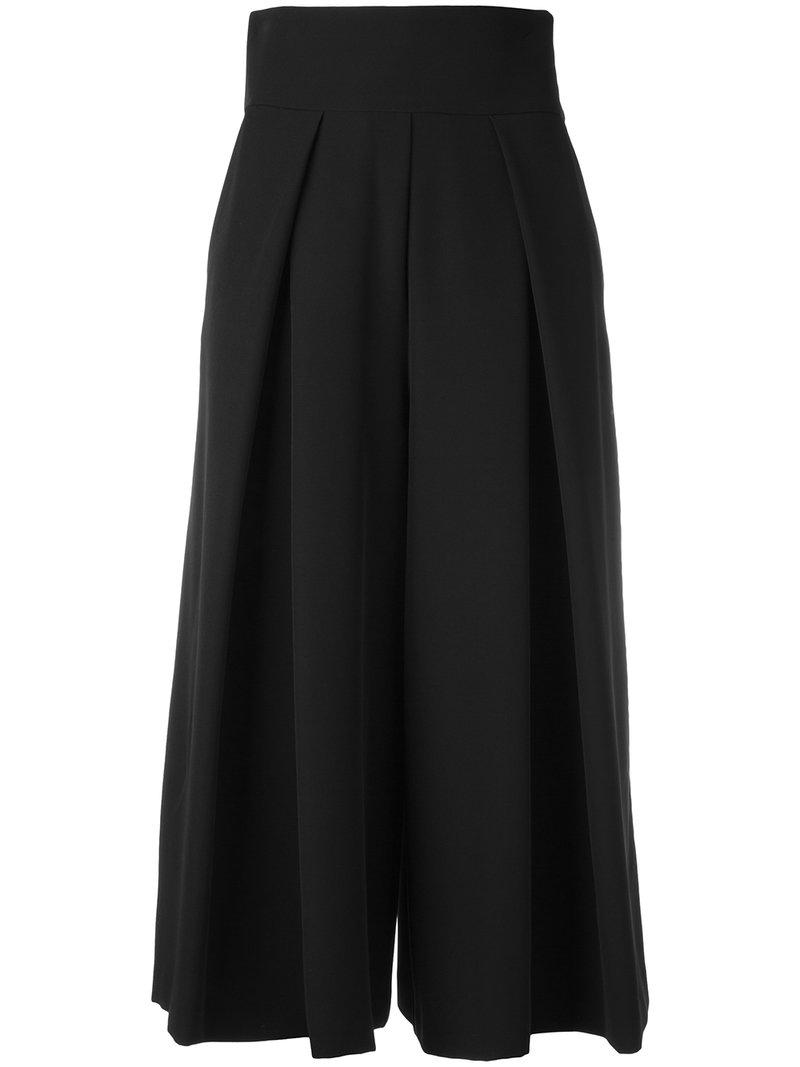 Lyst - Milly Cropped Palazzo Pants in Black