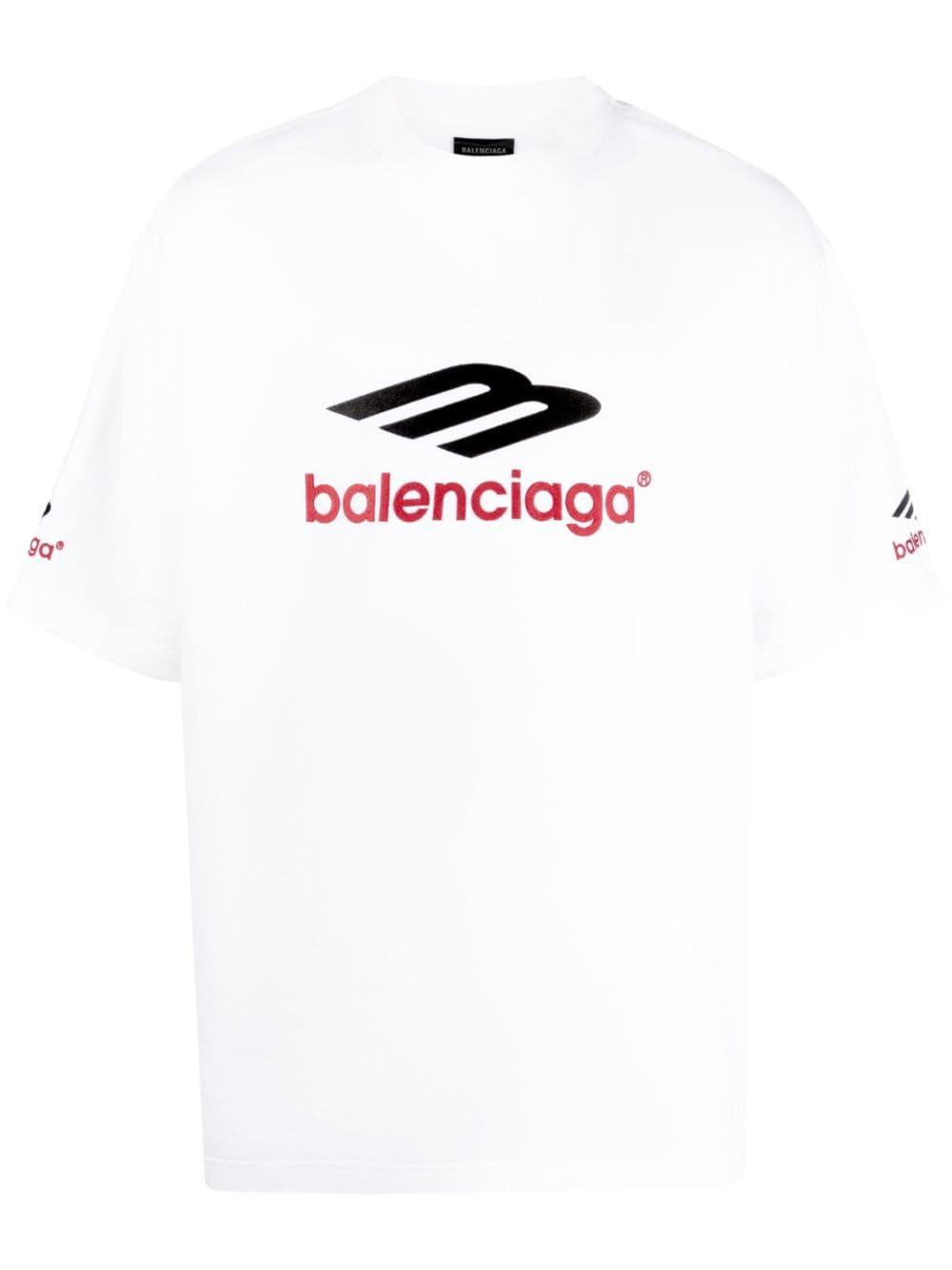 Balenciaga T-Shirt mit Logo-Stickerei in Weiß für Herren | Lyst DE