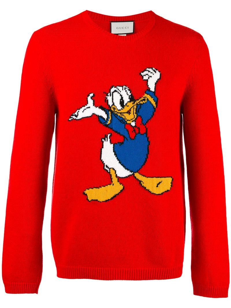 gucci donald duck hoodie red