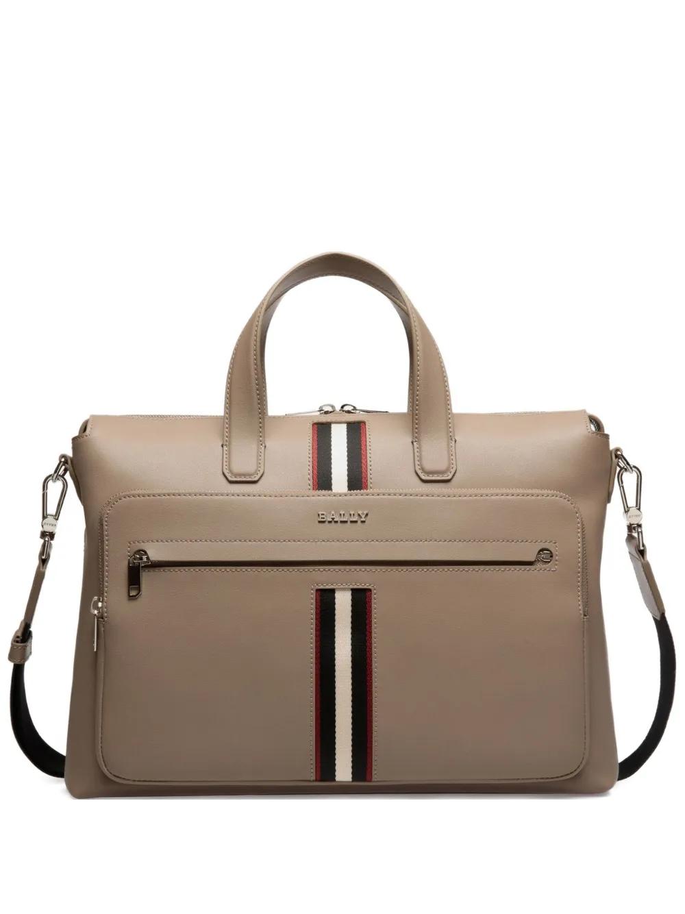 Bally Ribbon-Detail Leather Briefcase in Brown for Men Lyst