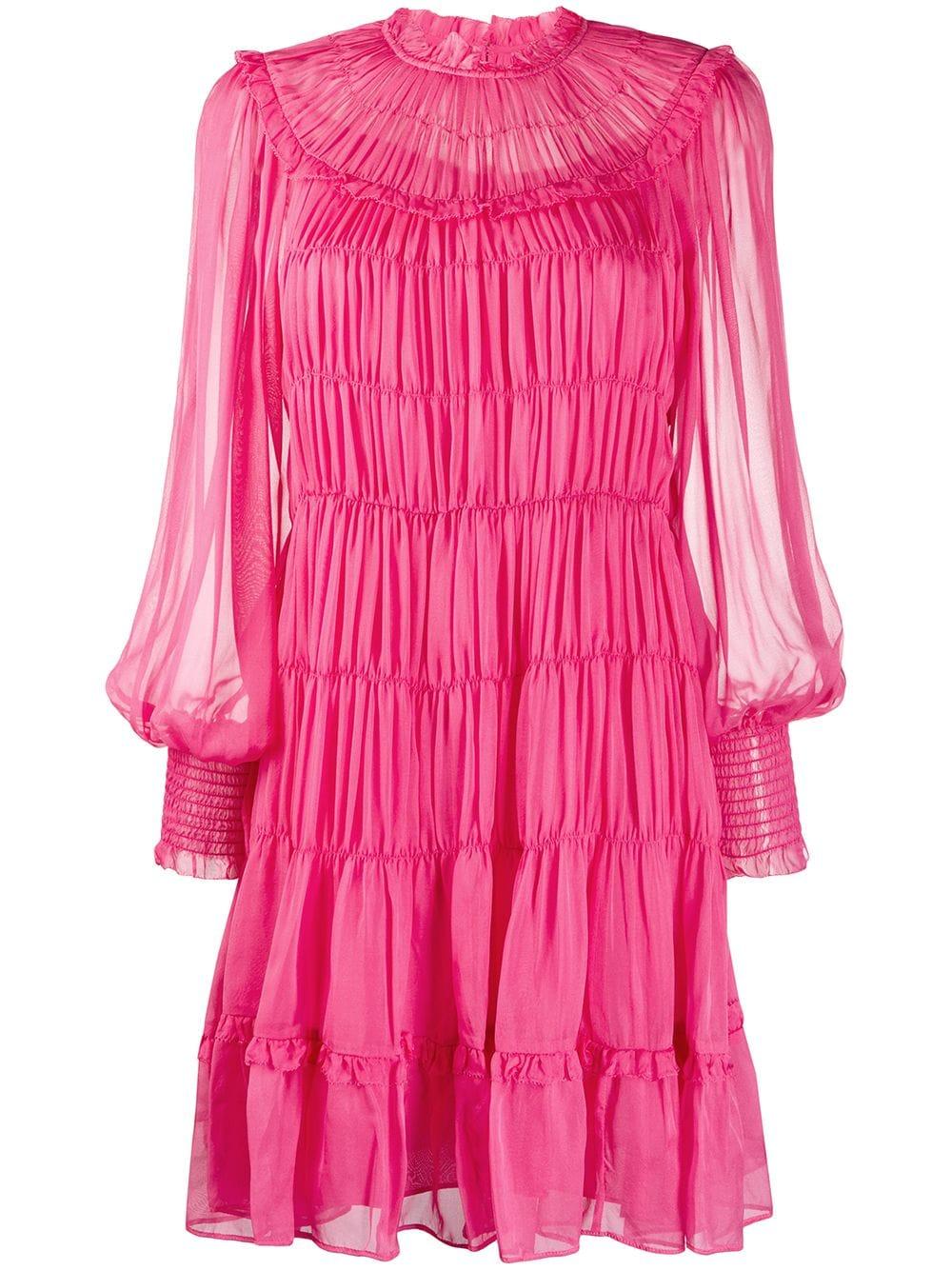 Ulla Johnson Silk Emmeline Gathered Flared Dress in Rose (Pink) - Save ...