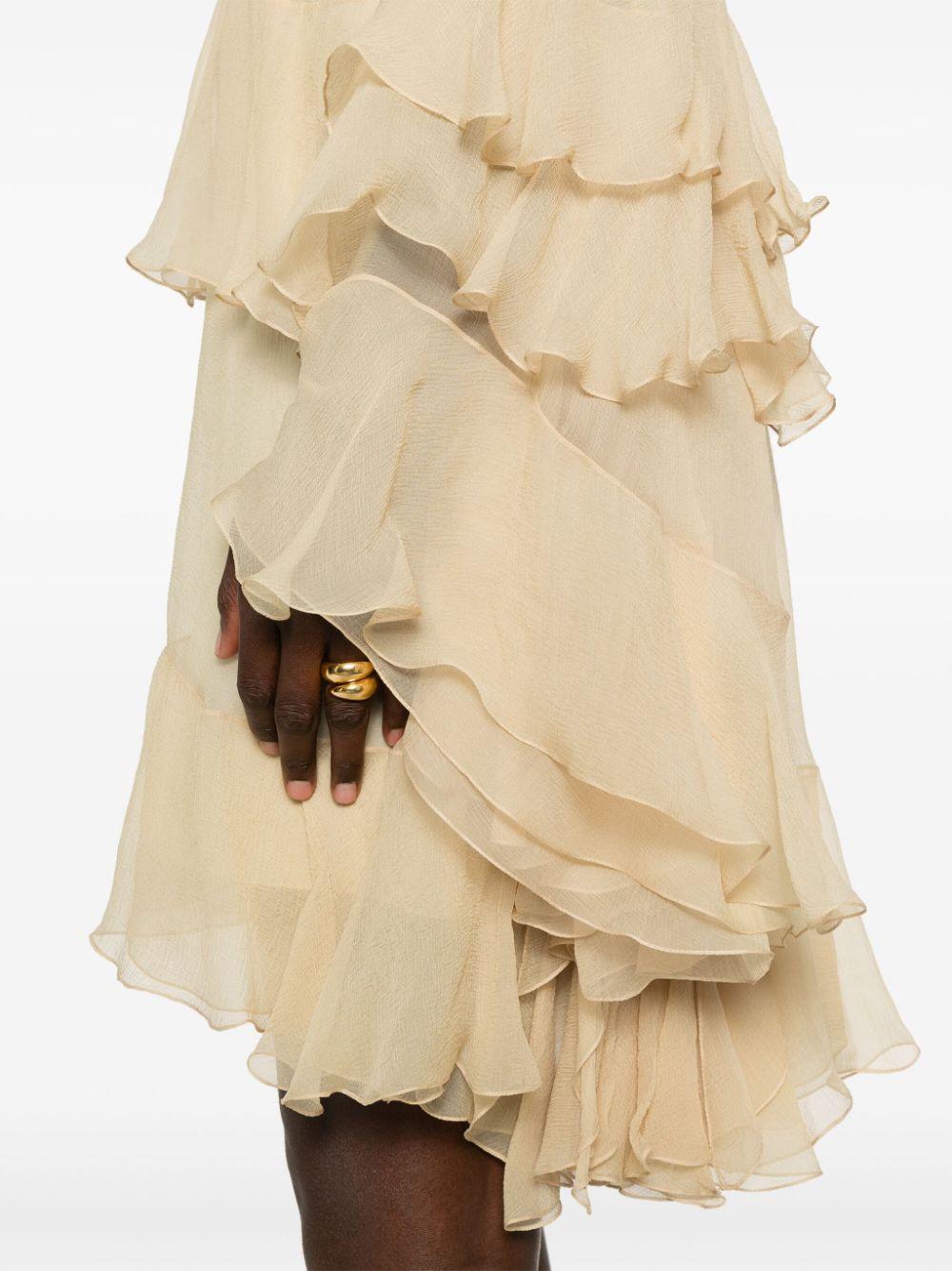 Chloé レディース ナチュラル ラッフル ミニドレス ワンピース 