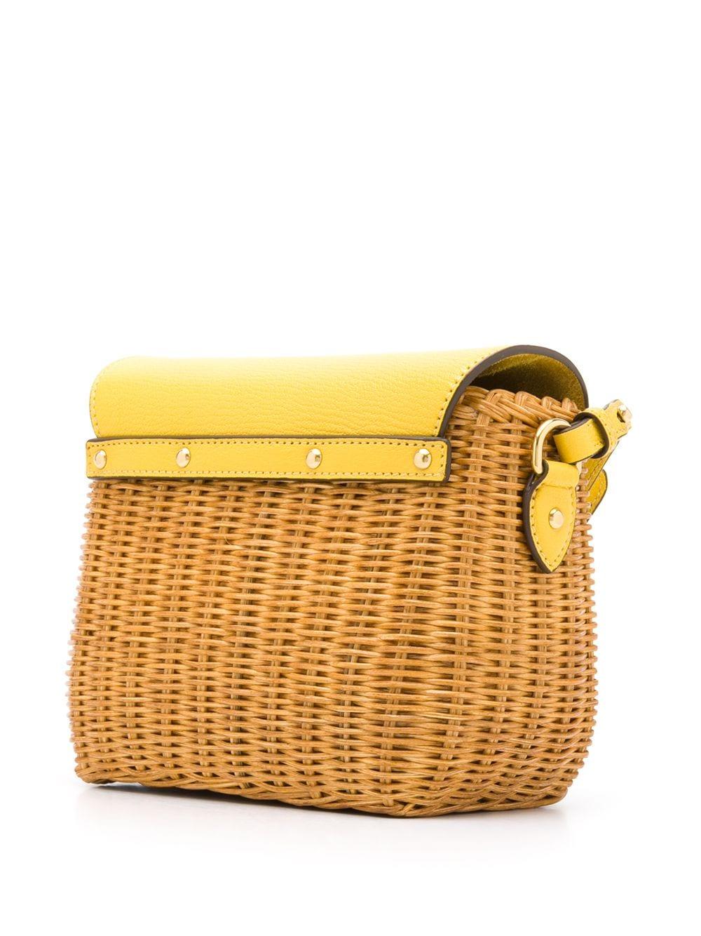 yellow straw purse