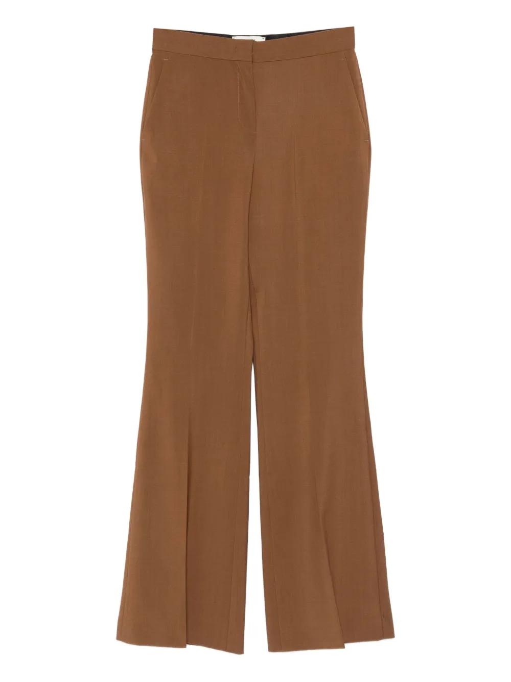 パンツ Fendi High-Waisted Wide-Leg Wool Pants Fendi Wide-leg and palazzo pants for Women | Online Sale up
