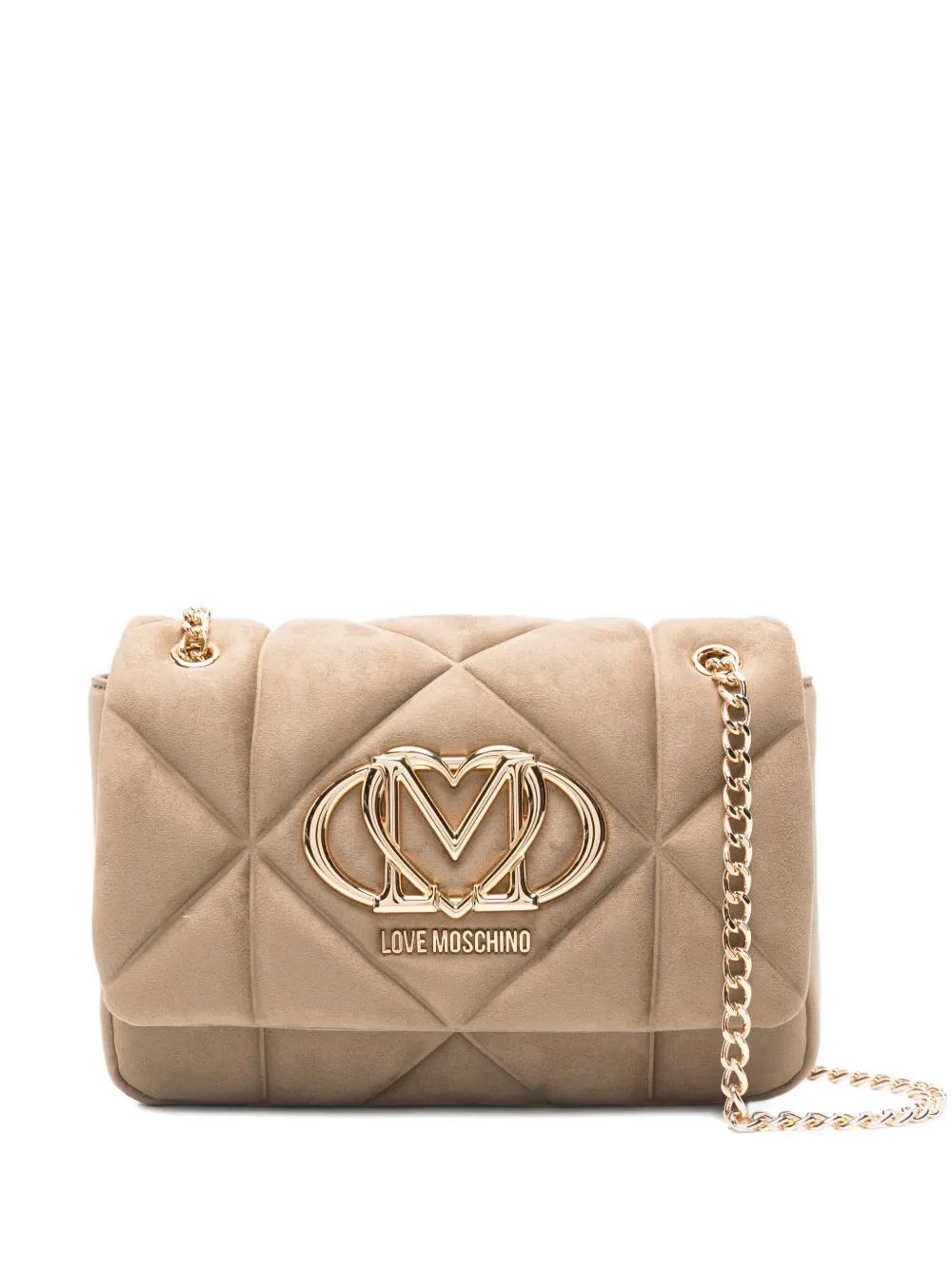 Moschino Quilted Crossbody Bag Love Moschino Taupe Bag Love