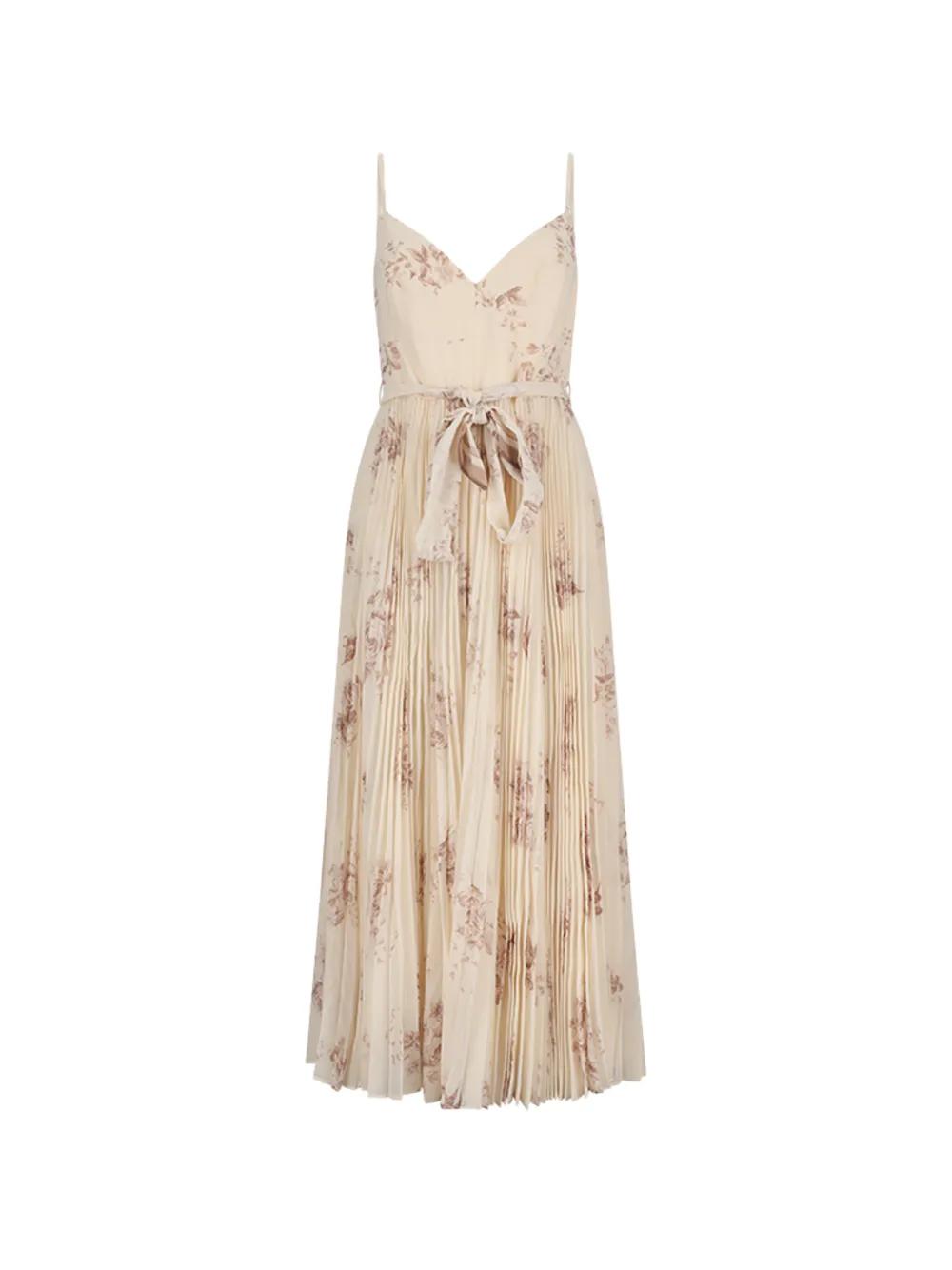 knee length dresses for ladies sunray pleat midi dress main image 0