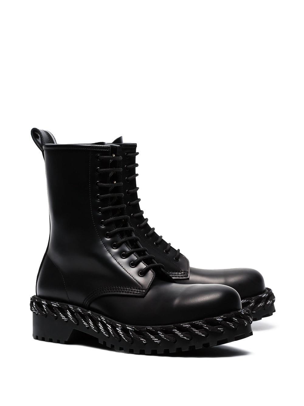 Botas de estilo militar con detalle de cuerda Balenciaga de Cuero de color  Negro | Lyst
