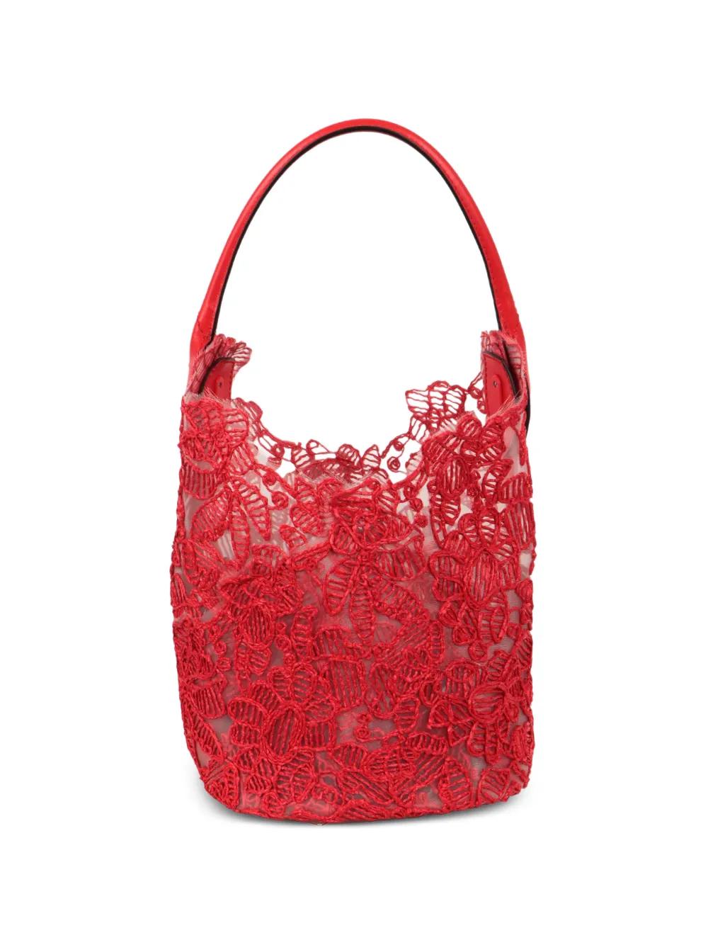 Ermanno Scervino Floral-Lace Bucket Bag in Red | Lyst Canada
