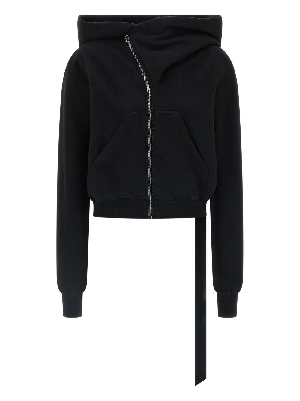 【RICK OWENS】 リブニットコットン ジップアップフーディー RICK OWENS リブニットコットン ジップアップフーディー