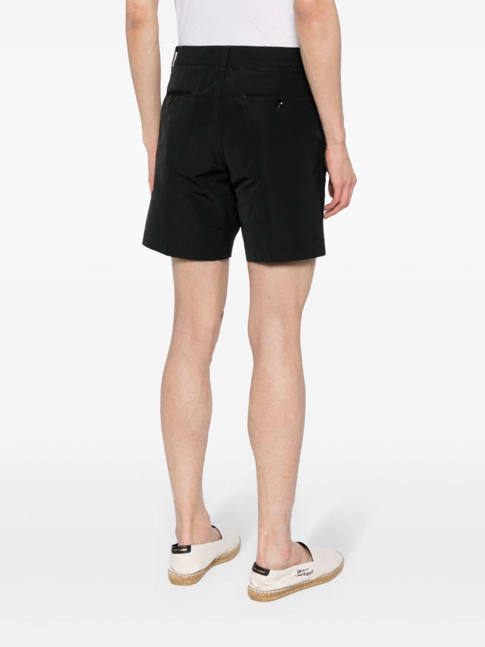 black thigh length shorts