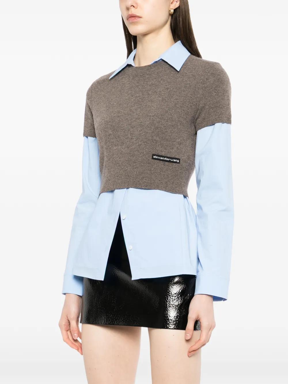 Alexander Wang Prestyled Knit Vest Shirt in White | Lyst