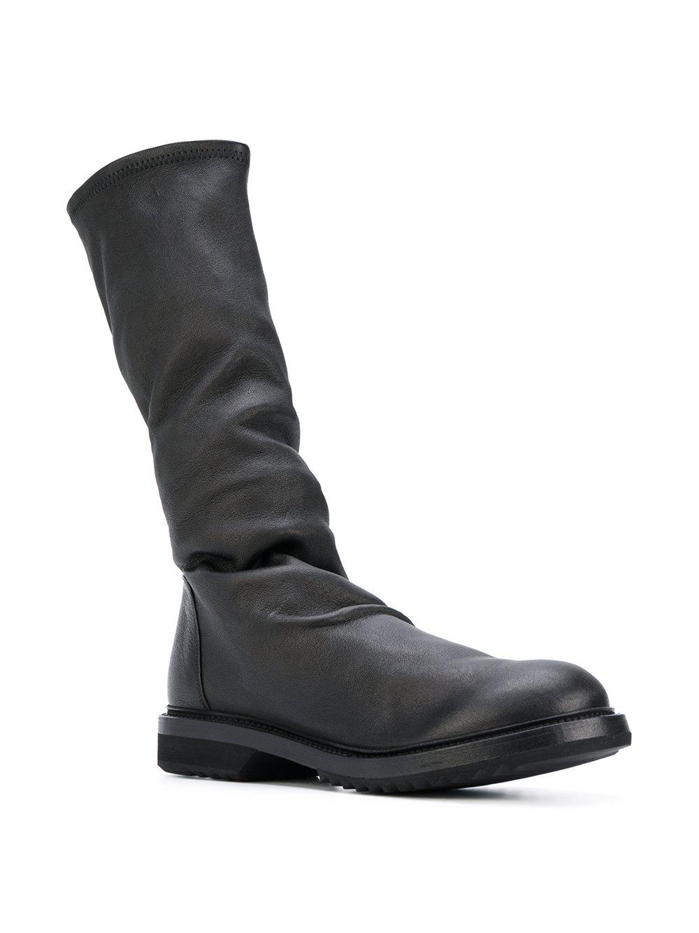Rick Owens Leather Creeper Sock Boots in Black for Men Lyst