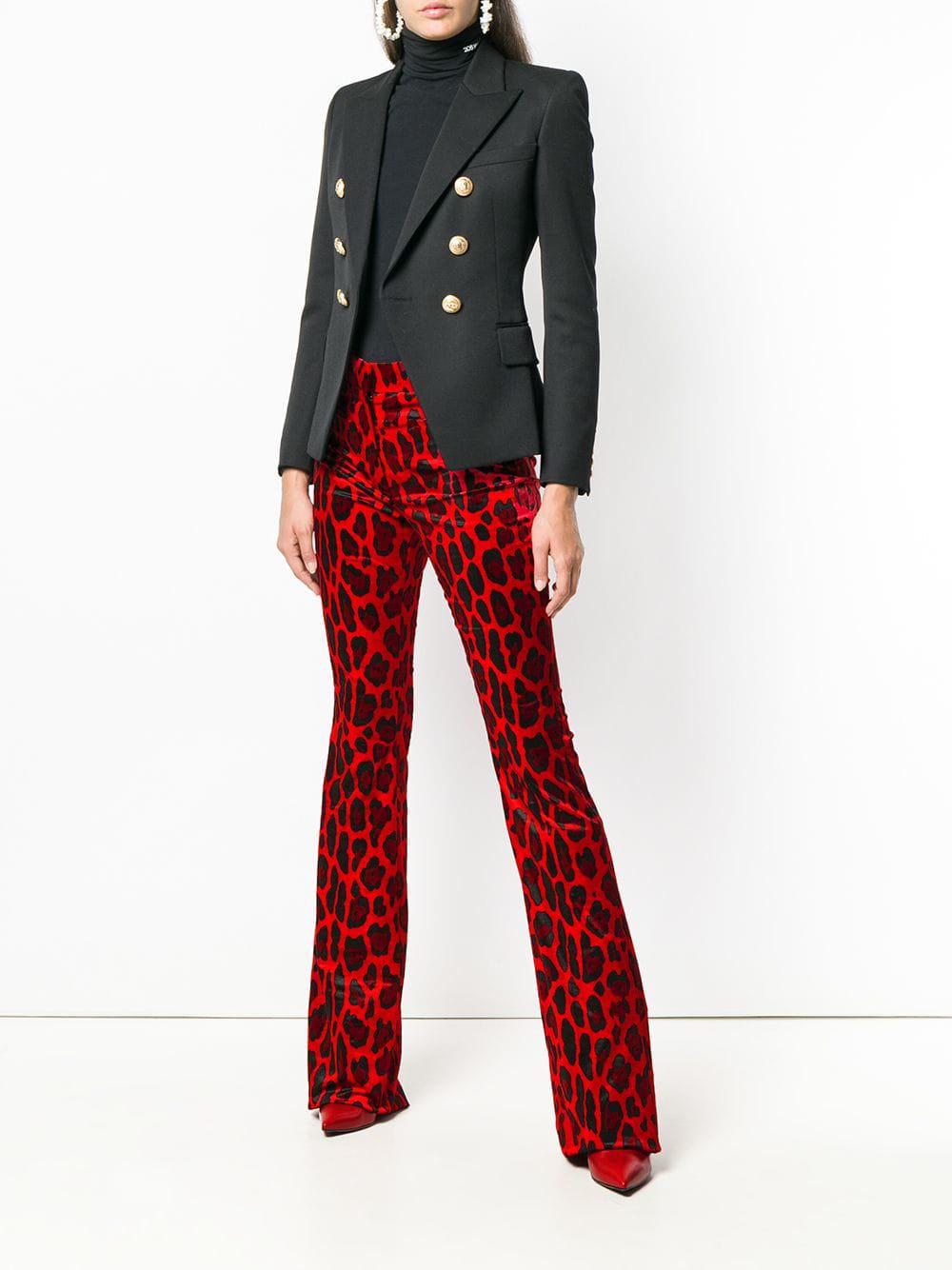 Tom Ford Cheetah Printed Trousers in Red