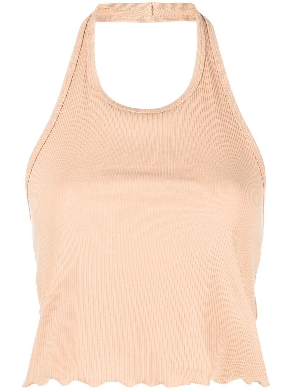 Filippa K Ribbedknit Halter Top in Natural Lyst