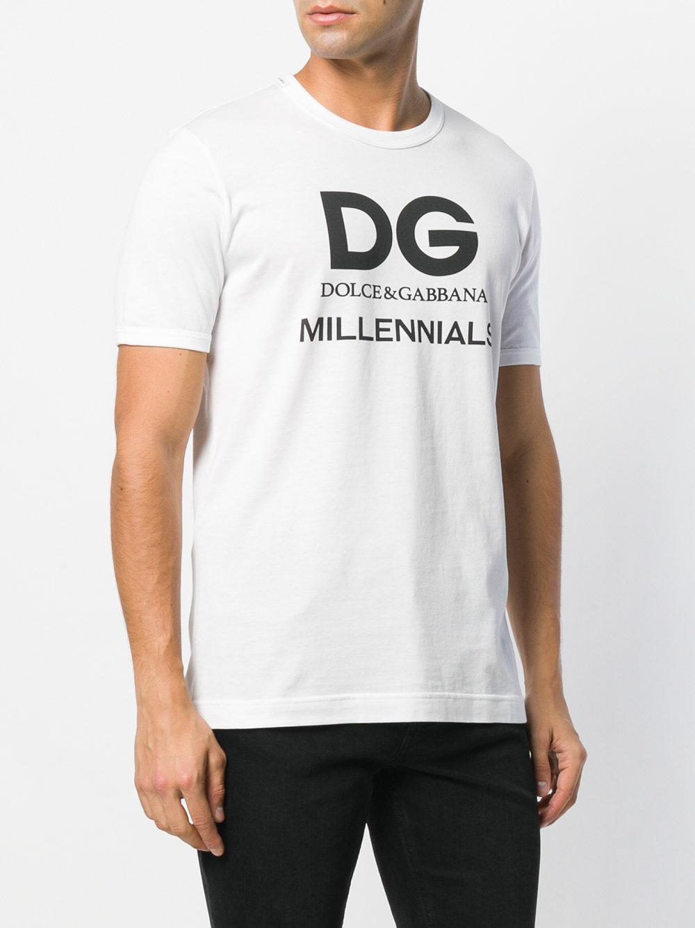 Dolce & Gabbana Cotton Dg Millennials T-shirt in White for Men | Lyst