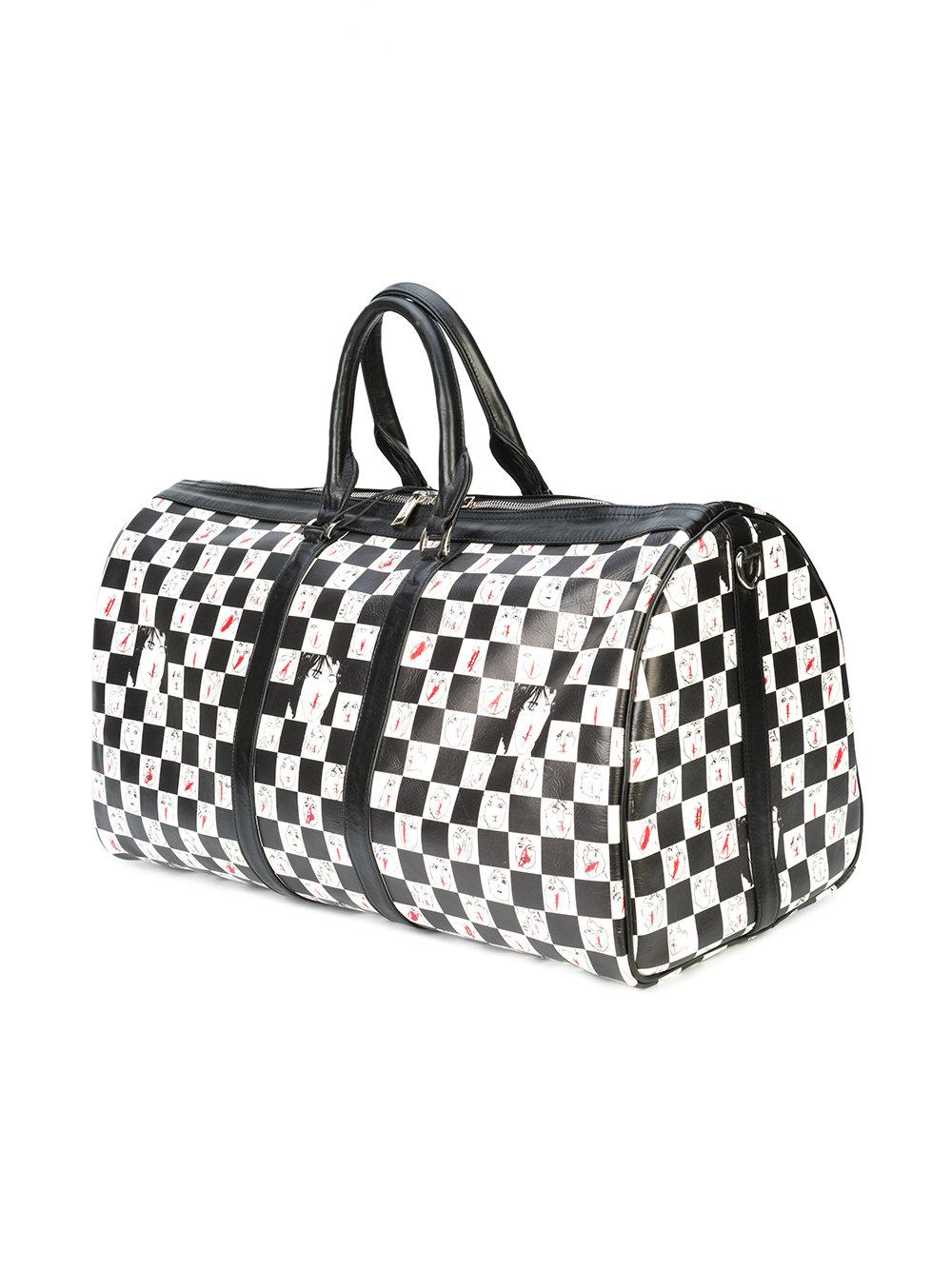 Enfants Riches Deprimes Leather Checkered Duffle Bag in Black - Lyst
