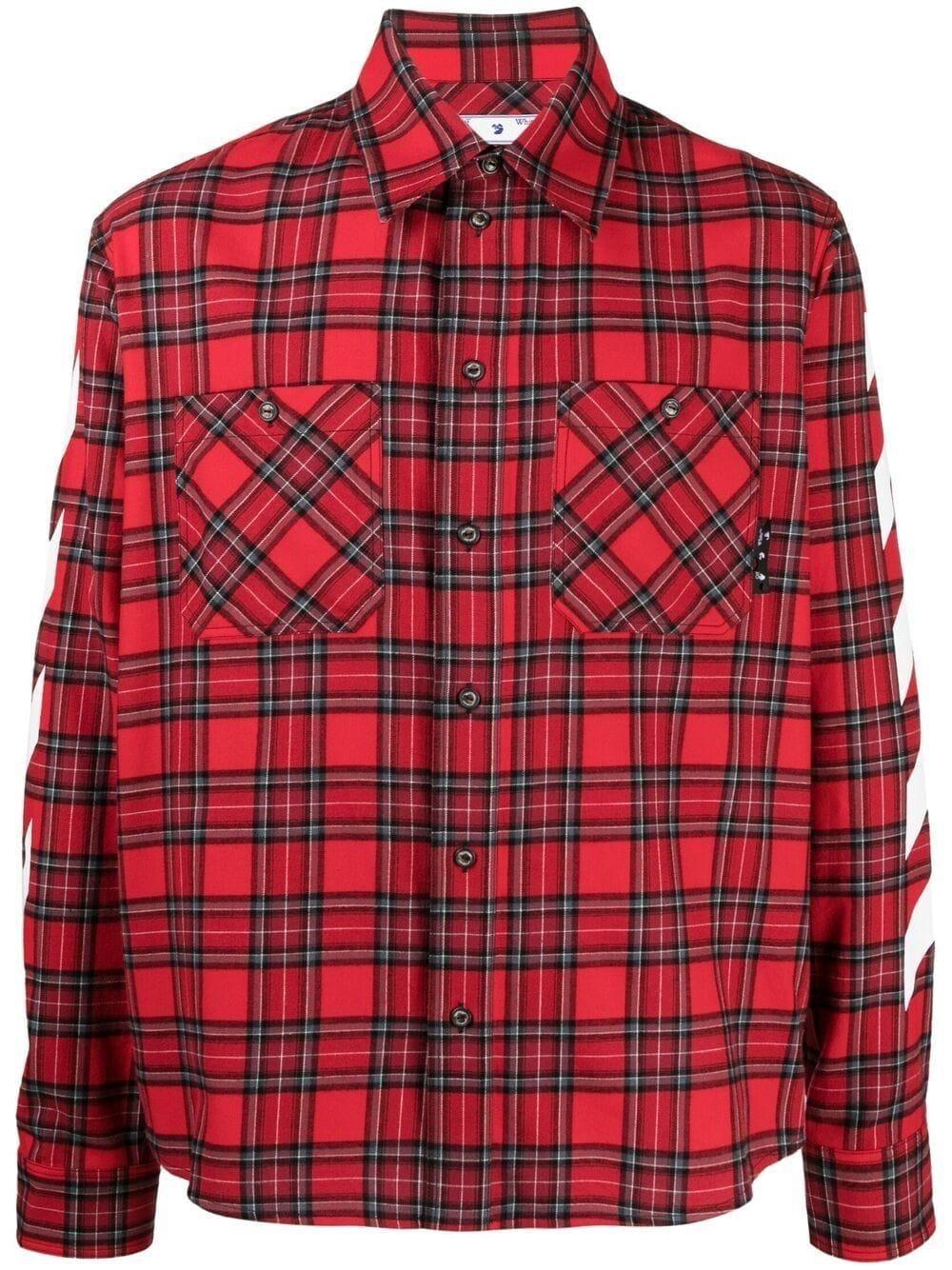 Off-White checked flannel shirt - Red