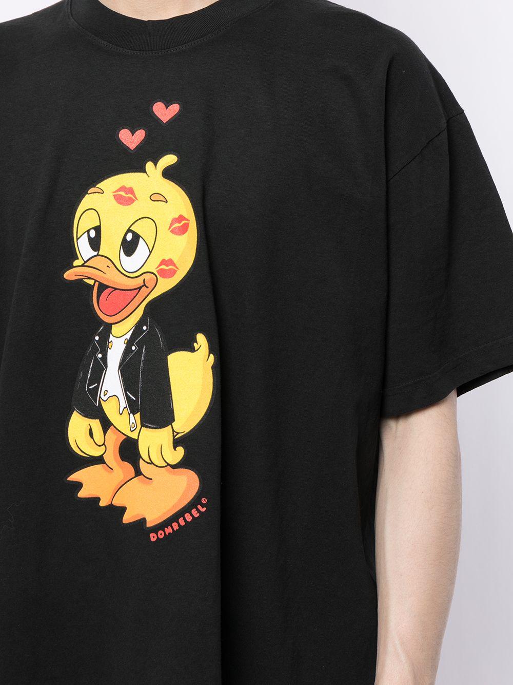 DOMREBEL Kisses Duck Print T-shirt in Black for Men