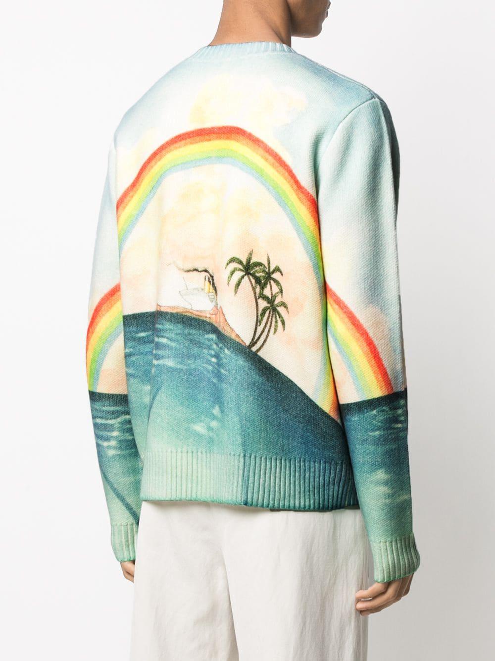 CASABLANCA Rainbow Print Jumper in Blue 